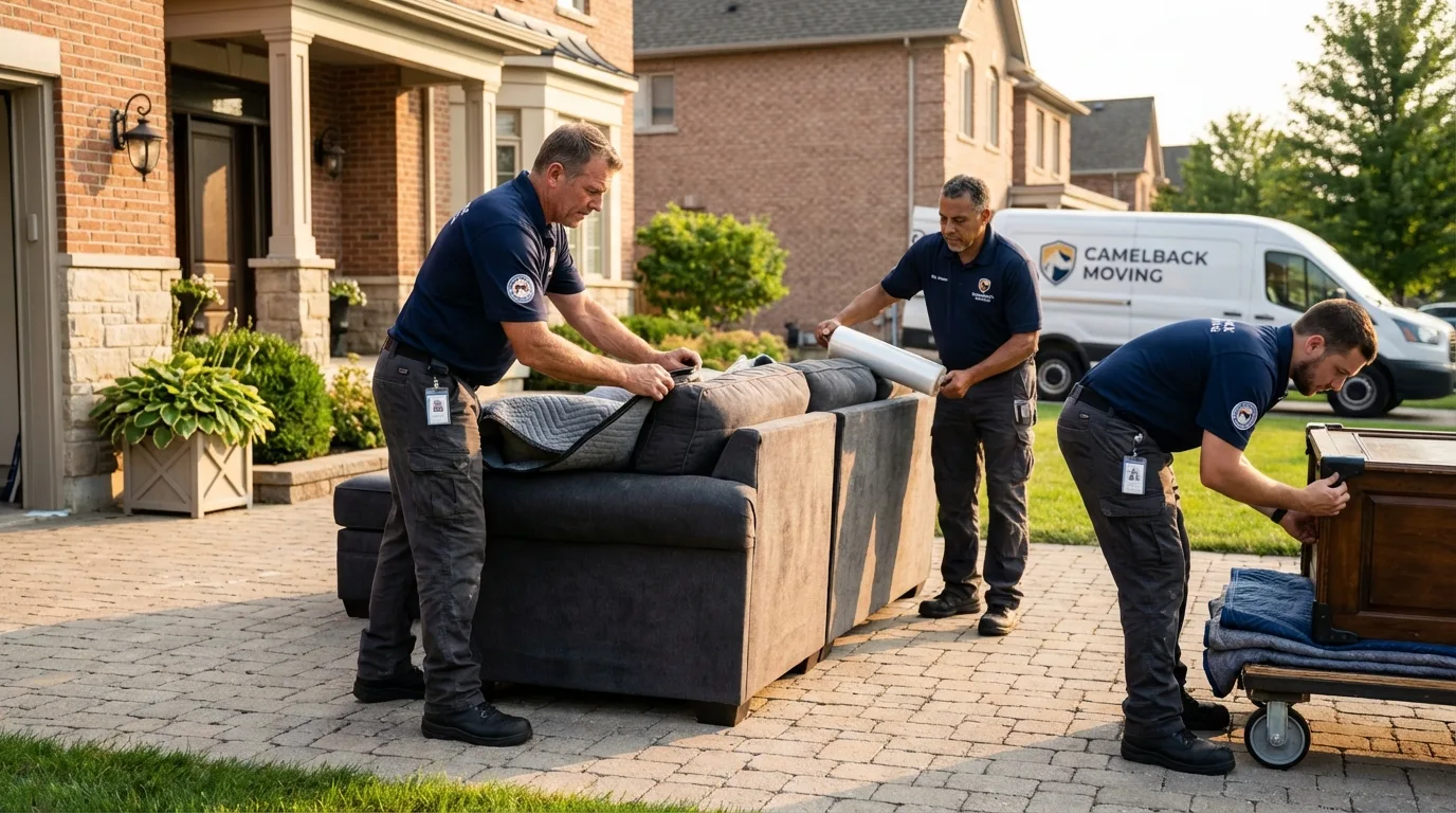 Large estate moving crew wrapping furniture in McLoud, OK